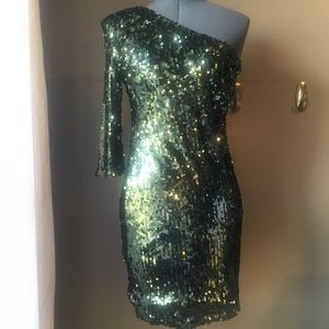 NWT Blaque Label one shoulder sequin dress